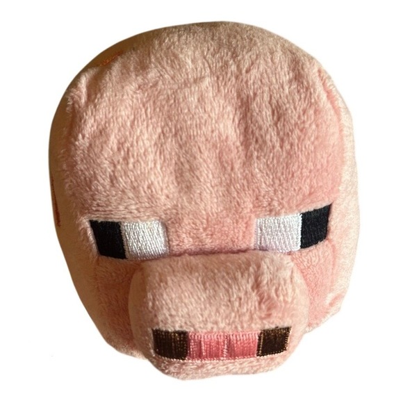Minecraft Other - Minecraft Pig Plush Pink Stuffed Animal Pixelated Video Game Toy Mojang 6"